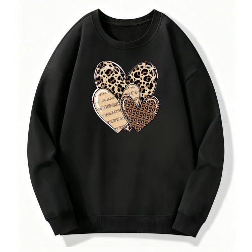 Leopard Heart Graphic Classic Hoodie